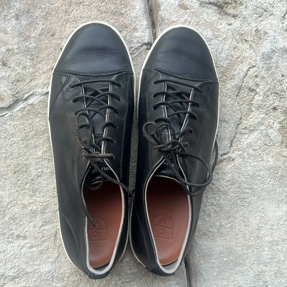 Cole Haan Leather Black Dress Sneakers Men Size 11
